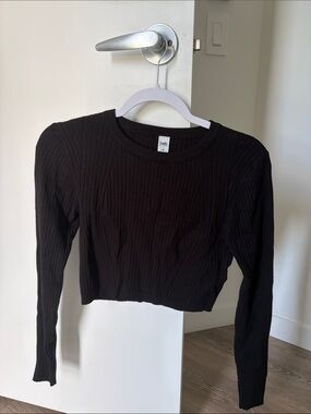 twik Black Ribbed Slim Crew Sweater